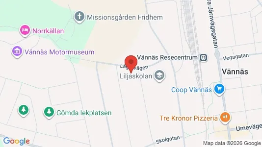 Lägenheter att hyra i Vännäs - kort over placeringen