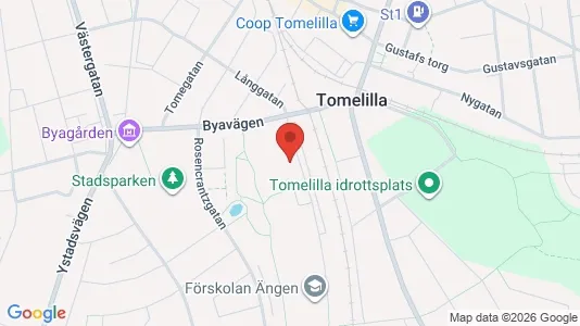 Bostadsrätter till salu i Tomelilla - kort over placeringen