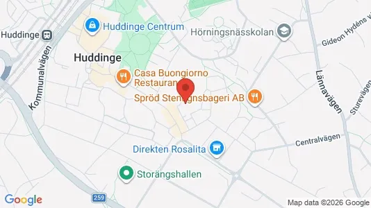 Lägenheter till salu i Huddinge - kort over placeringen