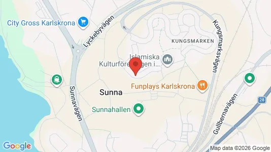 Lägenheter att hyra i Karlskrona - kort over placeringen