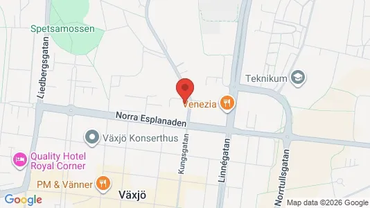 Lägenheter till salu i Växjö - kort over placeringen