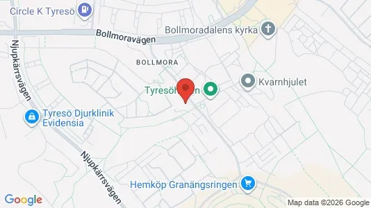 Lägenheter till salu i Tyresö - kort over placeringen