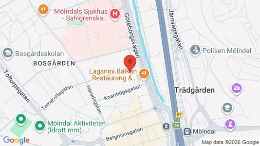 Lägenheter till salu i Mölndal - kort over placeringen