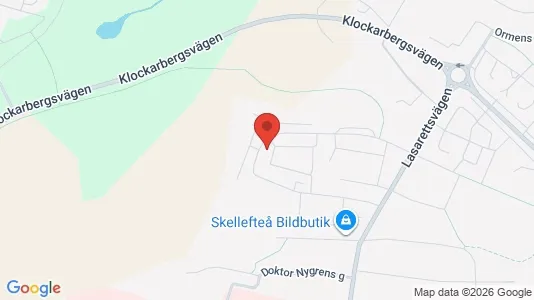 Lägenheter till salu i Skellefteå - kort over placeringen