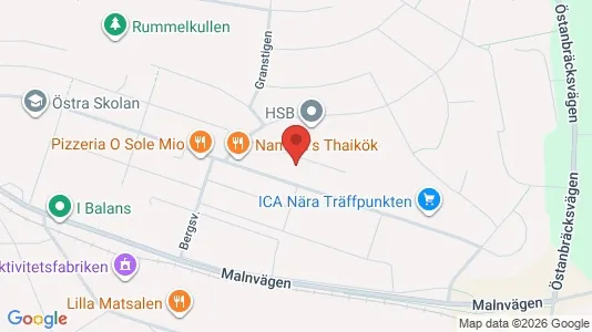 Bostadsrätter till salu i Hudiksvall - kort over placeringen