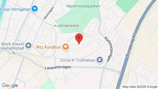 Lägenheter till salu i Trollhättan - kort over placeringen