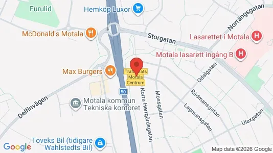 Lägenheter att hyra i Motala - kort over placeringen