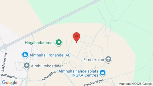 Bostadsrätter till salu i Älmhult - kort over placeringen