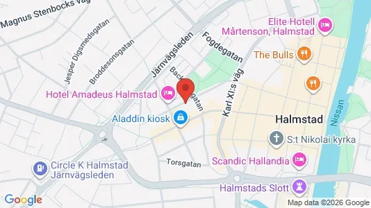 Lägenheter till salu i Halmstad - kort over placeringen