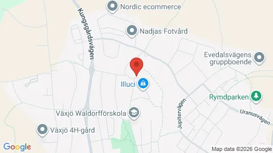 Bostadsrätter till salu i Växjö - kort over placeringen