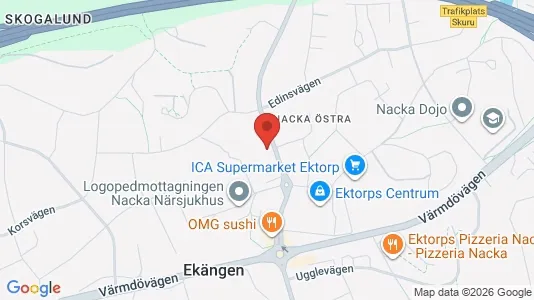 Lägenheter till salu i Nacka - kort over placeringen