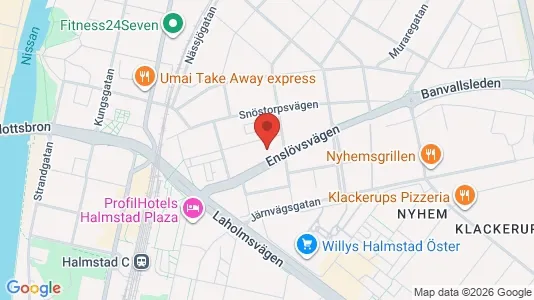 Lägenheter till salu i Halmstad - kort over placeringen