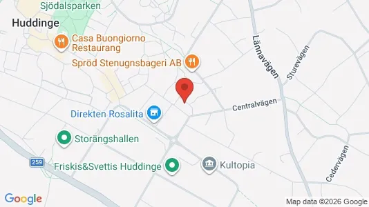 Lägenheter till salu i Huddinge - kort over placeringen