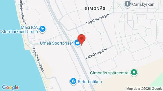 Lägenheter till salu i Umeå - kort over placeringen