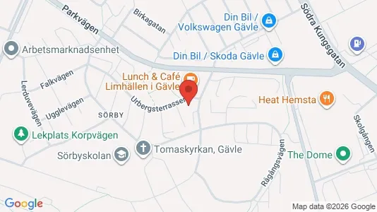 Lägenheter att hyra i Gävle - kort over placeringen