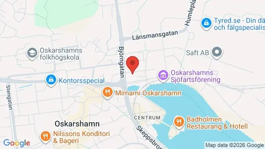 Bostadsrätter till salu i Oskarshamn - kort over placeringen