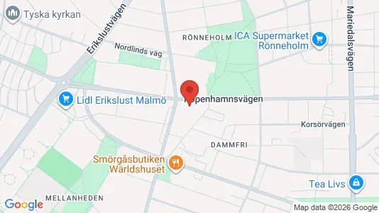 Lägenheter till salu i Malmö Centrum - kort over placeringen