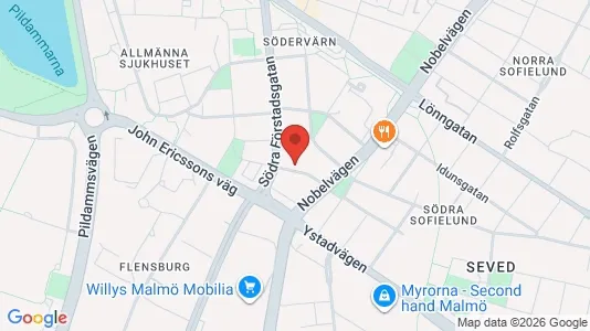 Lägenheter till salu i Malmö Centrum - kort over placeringen