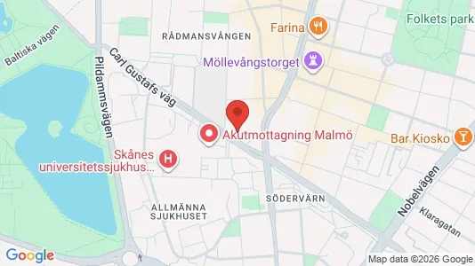 Lägenheter till salu i Malmö Centrum - kort over placeringen
