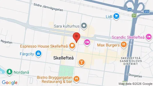 Lägenheter till salu i Skellefteå - kort over placeringen