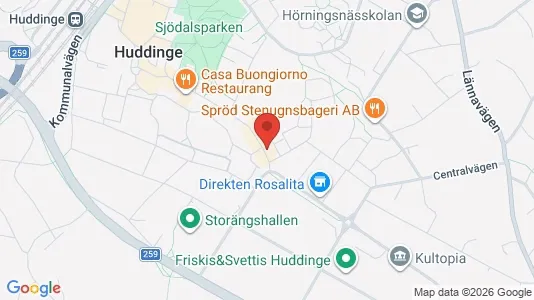 Lägenheter till salu i Huddinge - kort over placeringen