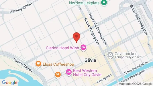 Lägenheter att hyra i Gävle - kort over placeringen