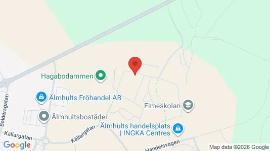 Bostadsrätter till salu i Älmhult - kort over placeringen