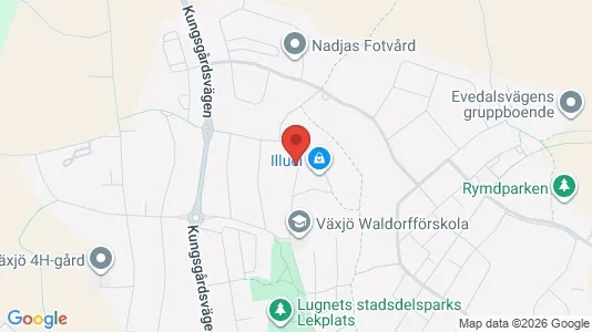 Bostadsrätter till salu i Växjö - kort over placeringen