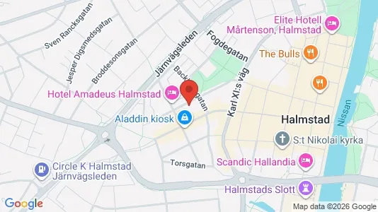 Lägenheter till salu i Halmstad - kort over placeringen