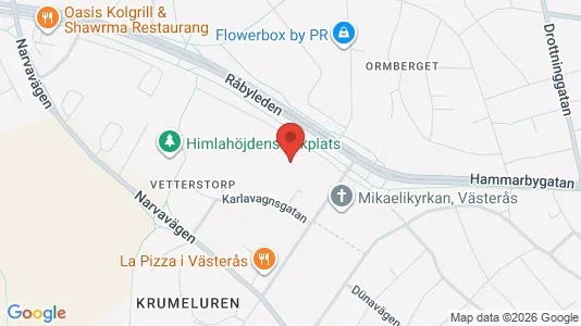 Lägenheter till salu i Västerås - kort over placeringen