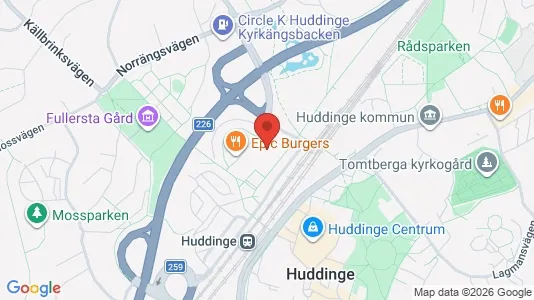 Lägenheter till salu i Huddinge - kort over placeringen