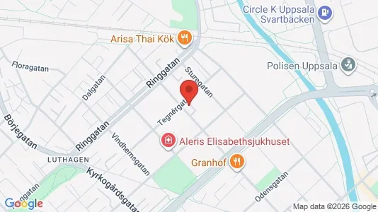 Lägenheter till salu i Uppsala - kort over placeringen