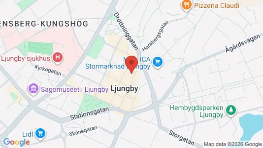 Lägenheter att hyra i Ljungby - kort over placeringen