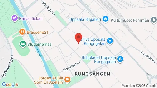 Lägenheter till salu i Uppsala - kort over placeringen