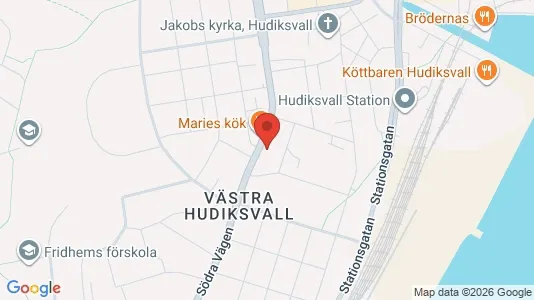 Bostadsrätter till salu i Hudiksvall - kort over placeringen