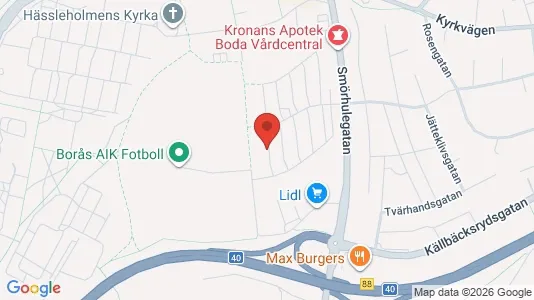 Bostadsrätter till salu i Borås - kort over placeringen