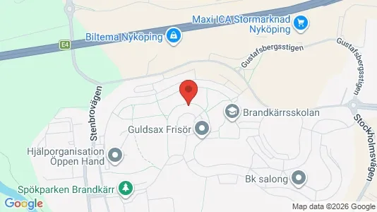 Lägenheter att hyra i Nyköping - kort over placeringen