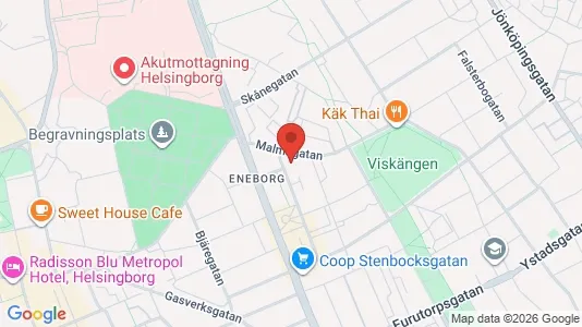 Bostadsrätter till salu i Helsingborg - kort over placeringen