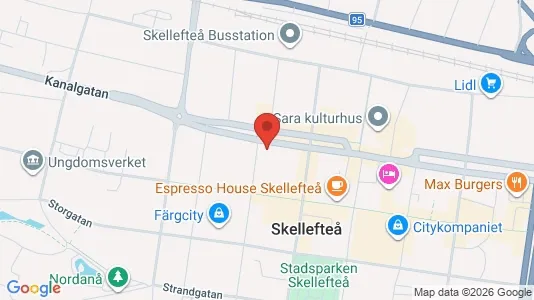 Lägenheter till salu i Skellefteå - kort over placeringen