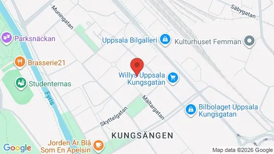 Lägenheter till salu i Uppsala - kort over placeringen