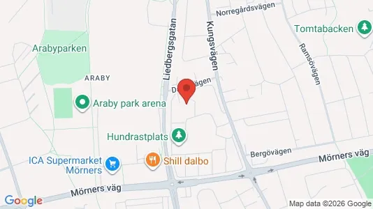 Bostadsrätter till salu i Växjö - kort over placeringen