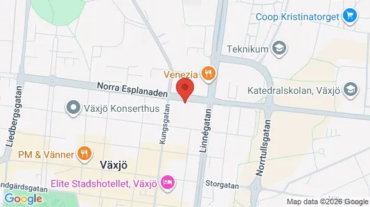 Lägenheter till salu i Växjö - kort over placeringen
