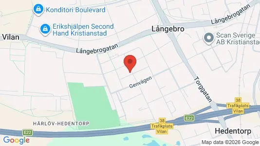 Lägenheter till salu i Kristianstad - kort over placeringen