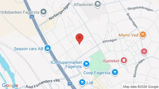 Bostadsrätter till salu i Fagersta - kort over placeringen