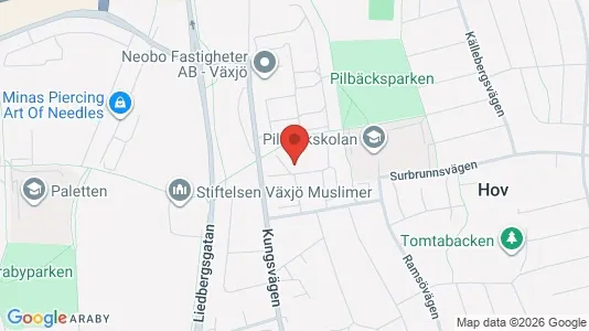 Bostadsrätter till salu i Växjö - kort over placeringen