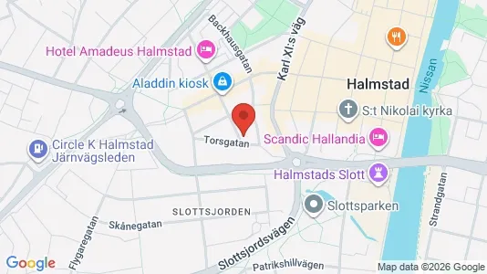 Lägenheter till salu i Halmstad - kort over placeringen