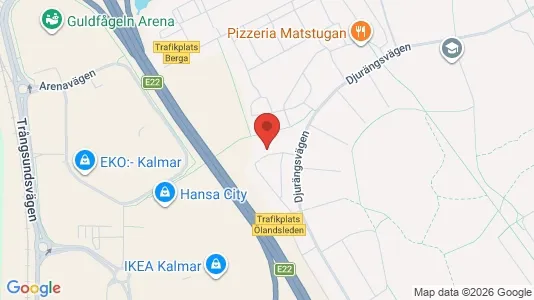 Bostadsrätter till salu i Kalmar - kort over placeringen