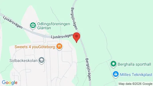 Bostadsrätter till salu i Göteborg Östra - kort over placeringen