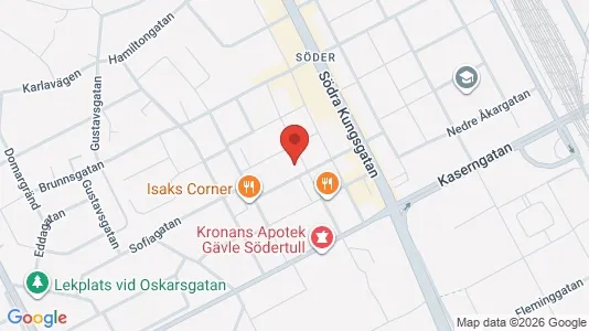 Lägenheter att hyra i Gävle - kort over placeringen