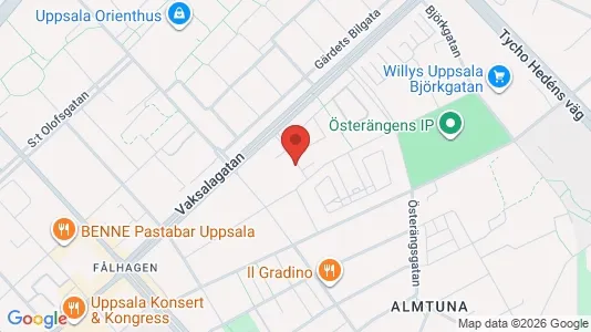 Lägenheter till salu i Uppsala - kort over placeringen